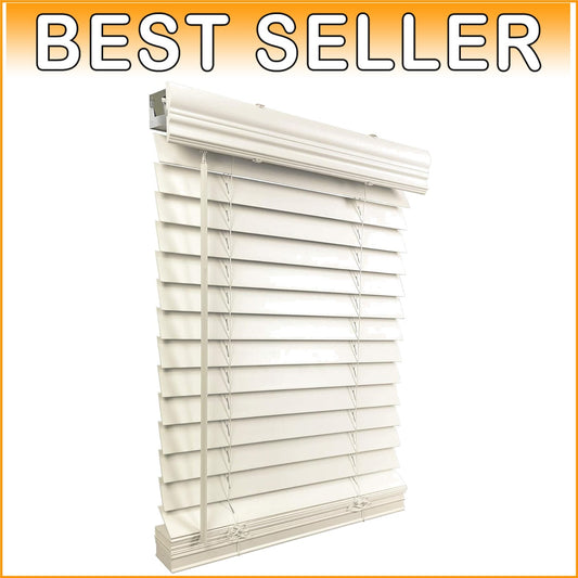 Elegant Cordless Faux Wood 2" Blinds with Valance, Perfect for Modern Interiors