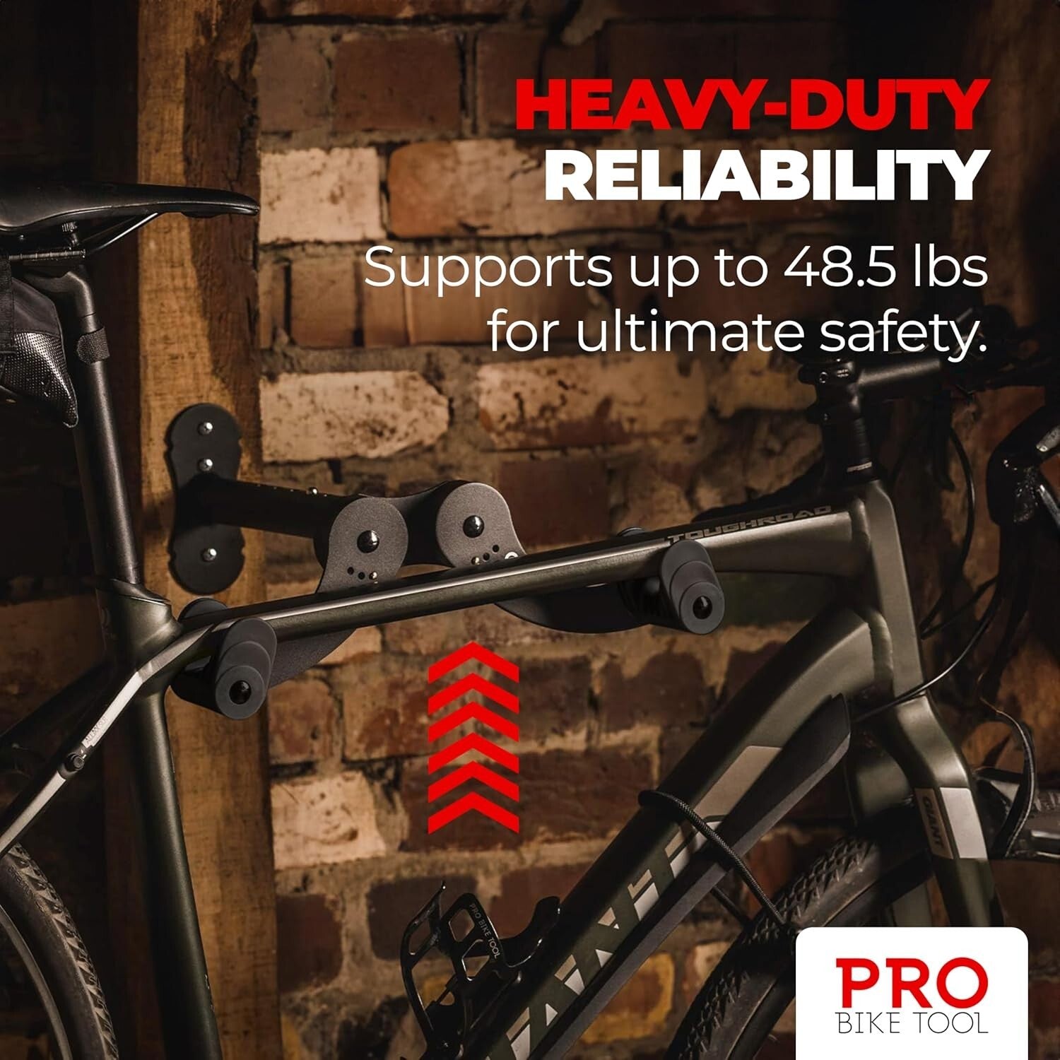 Durable Alloy Wall Mount Bike Rack - Adjustable Hook for Garage Storage