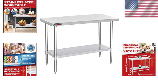Stainless Steel Workbench 24x60 for Commercial Use - Easy Assembly & Maintenance