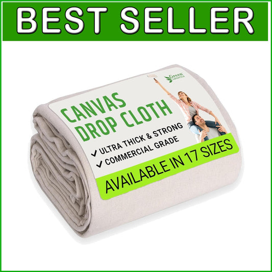 Eco-Friendly Canvas Drop Cloth 12' x 15' - Washable Drop Sheet for Easy Cleanup