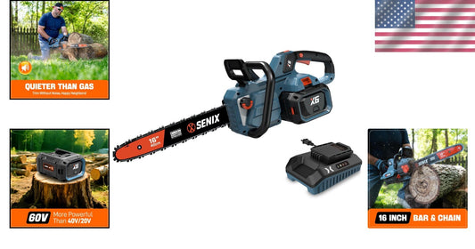 60V 16'' Cordless Electric Chainsaw with Battery & Charger - Ultimate Yard Tool