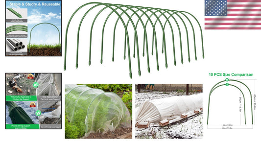 Easy to Use 10PCS Garden Hoops – Sturdy Support for Indoor and Outdoor Plants
