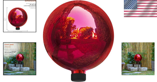 10" Weather-Resistant Art Deco Glass Gazing Sphere for Home & Garden