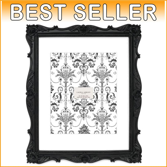 Elegant 11x14 Black Resin Frame with Floral Design - Portrait or Landscape