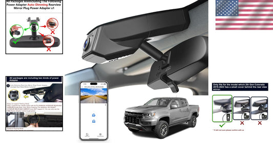 Integrated 4K Dash Cam for Chevy Colorado 2015-2022: Easy Install & Free App