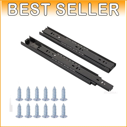 14-Inch Full Extension Drawer Slides - Stainless Steel, Noise-Free Glide