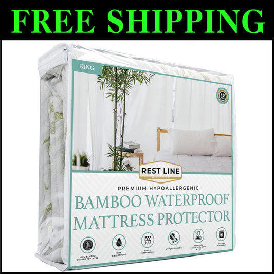 KING 76x80 Waterproof & Cooling Mattress Protector - Hypoallergenic Care