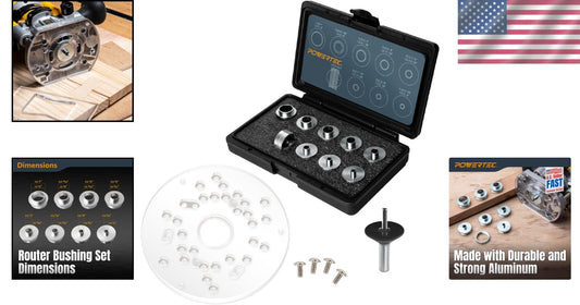 Router Template Guide Bushing Set - Ideal for Porter Cable, DeWalt, Bosch Models