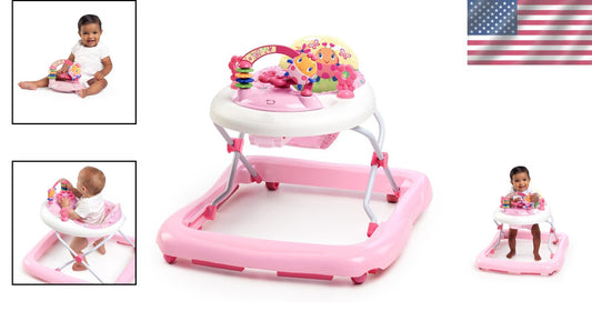 JuneBerry Walk-A-Bout Baby Walker with Lights, Sounds, & Storage-Friendly Design