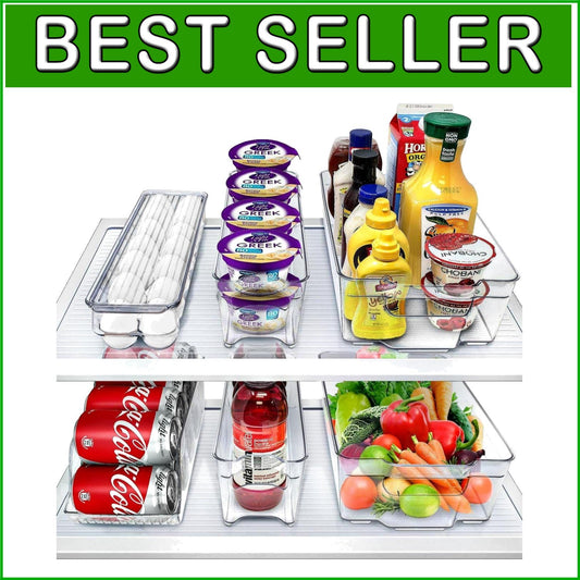 Clear BPA-Free Stackable Food Storage Containers for Fridge & Freezer - Set of 6
