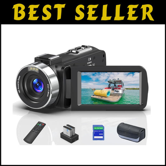 All-in-One 8K Video Camera with Remote Control, Night Vision & 32GB SD Card
