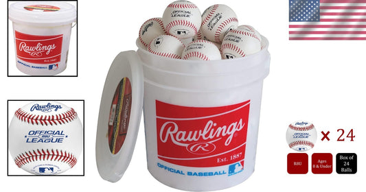 Youth 8U Baseball Training Bundle - 24 Solid Baseballs in Easy Carry Bucket