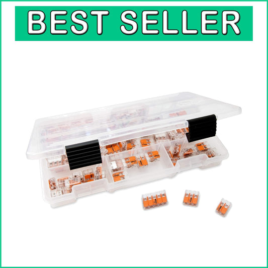 75pc Lever-Nuts Wire Connector Assortment in Case - Fast & Reliable Connections