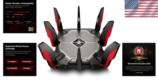 WiFi 6 Tri-Band Gaming Router AX10000 - Ultra-Fast 10 Gbps Speed for Homes