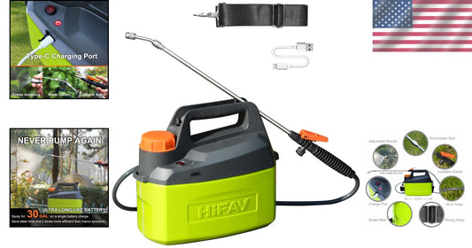 1 Gallon Electric Garden Sprayer with Copper-Nickel Nozzle for Fine Mist Control