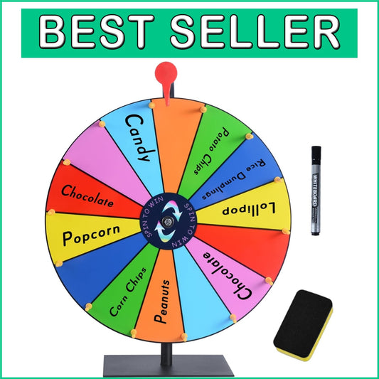 Portable 16" Prize Wheel with Clicker - Ideal for Trade Shows & Gatherings