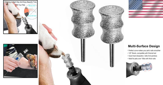 2-Pack Diamond Nail Grinder Bits for Dremel - Essential Grooming for Thick Nails