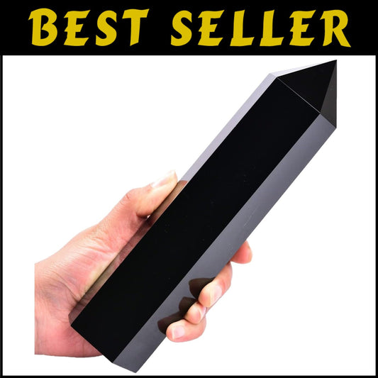 Unique Black Obsidian Crystal Point Obelisk – Grounding Energy Decor Gift