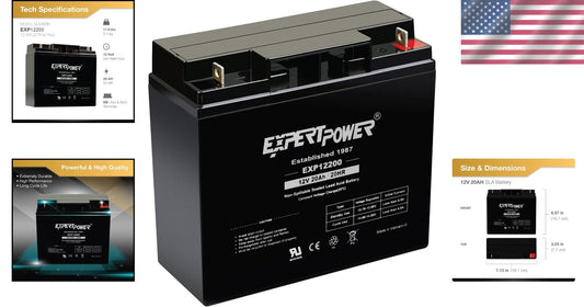 Rechargeable 12 Volt 20Ah Lead Acid Battery - Perfect for Scooters & Wheelchairs
