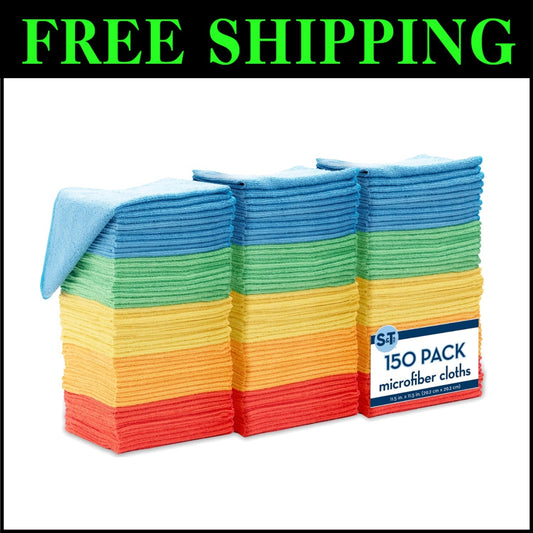 Durable 150 Pack of Super Absorbent Microfiber Cleaning Cloths - 11.5 Inch Size