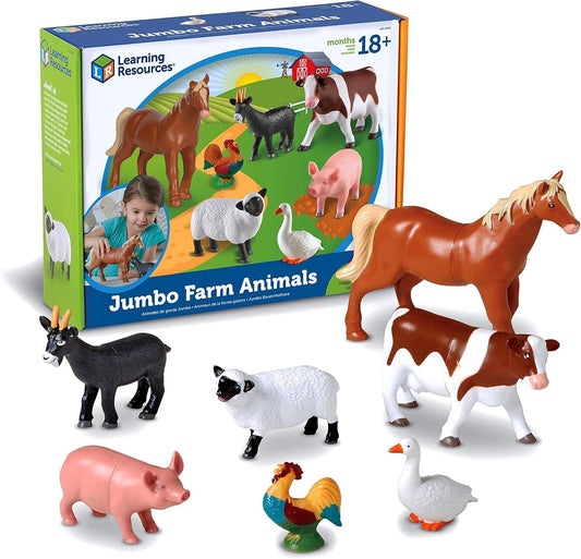 7-Piece Jumbo Farm Animal Set - Colorful Learning Toys for Toddler Play