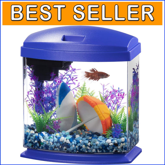 1 Gallon LED MiniBow Aquarium with SmartClean Filter - Perfect for Betta Fish