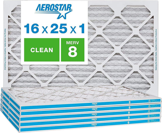 High Efficiency 6-Count HVAC Pleated Filters - Lint, Dust & Allergy Defense