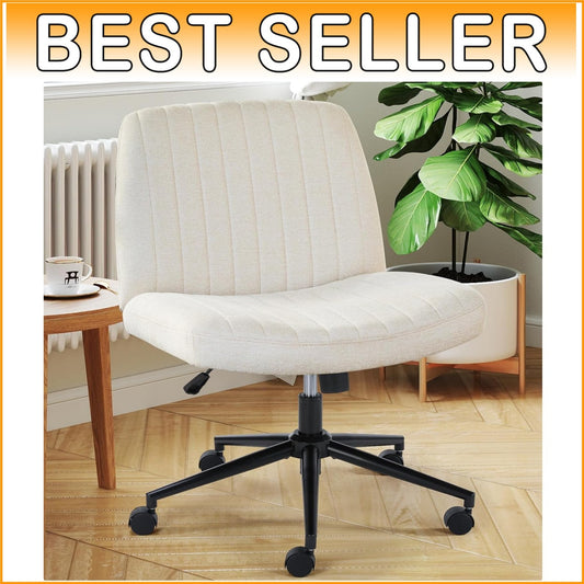 Comfortable Armless Criss Cross Chair with Wheels – Ideal for Study and Office
