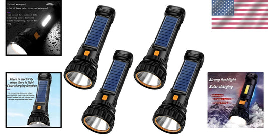 Rechargeable 4pc LED Flashlight Kit - 1000 Lumens with Emergency Power Supply