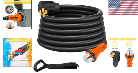 50 Amp Generator Power Cord, 25ft Weatherproof Extension for Reliable Connection