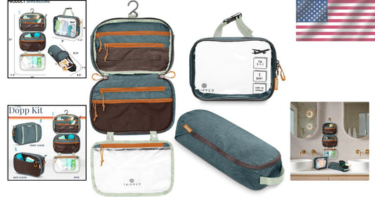 Compact Travel Toiletry Bag with Detachable TSA Pouches & Organizer Pouch