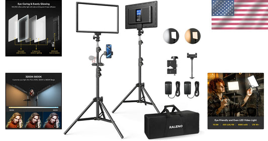 Professional LED Lighting Kit with Adjustable Stands - Ideal for Live Streaming