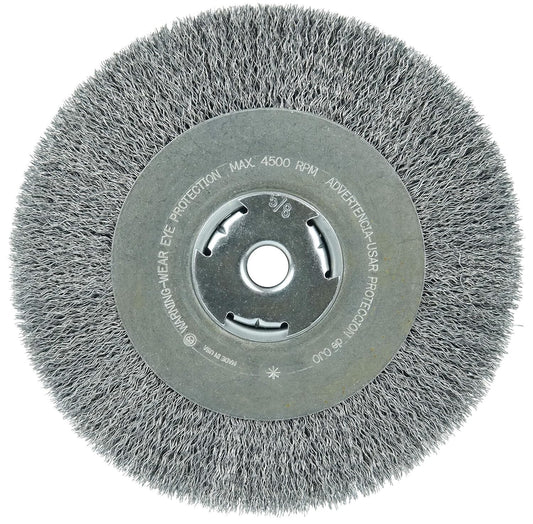 8" Wide Face Crimped Wire Wheel with .014" Steel Fill for Versatile Applications