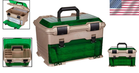 Durable Multiloader Fishing Gear Box with Snap-tight Latch and Tuff Tainers