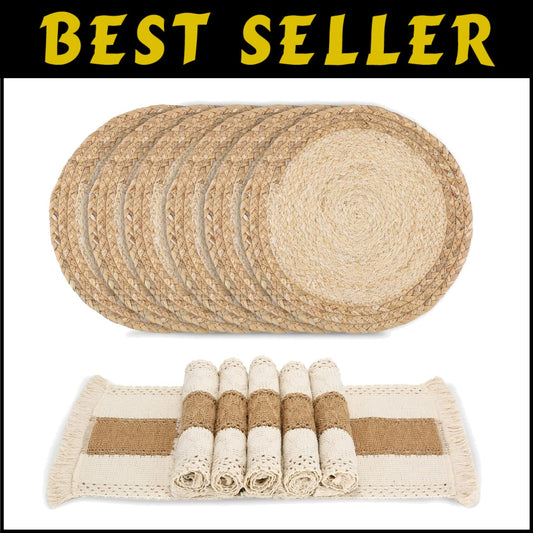 Exquisite 12-Piece Boho Placemat Set - Heat Resistant & Durable Design