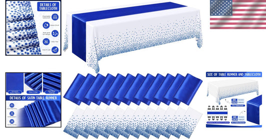 54 x 108 Inch Royal Blue Tablecloths & Satin Runners for Elegant Celebrations