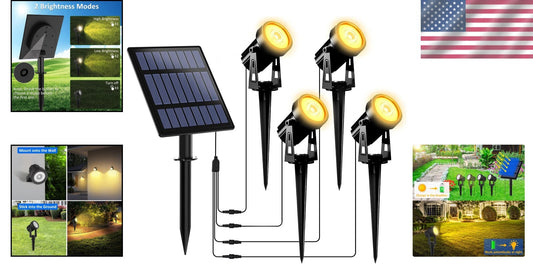 270° Adjustable Solar Spot Lights with 5W Panel - Perfect for Patios and Gardens