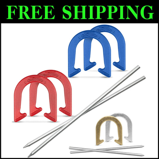Premium Outdoor Horseshoe Game Set with Carrying Case - Perfect for Gatherings