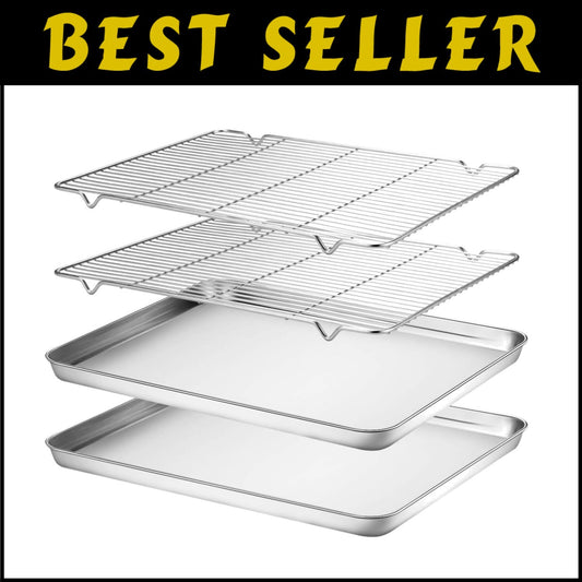 Versatile Stainless Steel Baking & Cooling Rack Set - Perfect for Any Oven