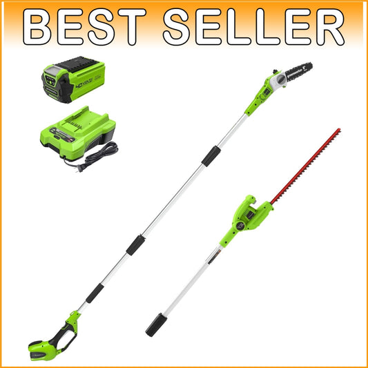 40V Combo Kit: Pole Saw & Hedge Trimmer with Automatic Oiler & Battery Included