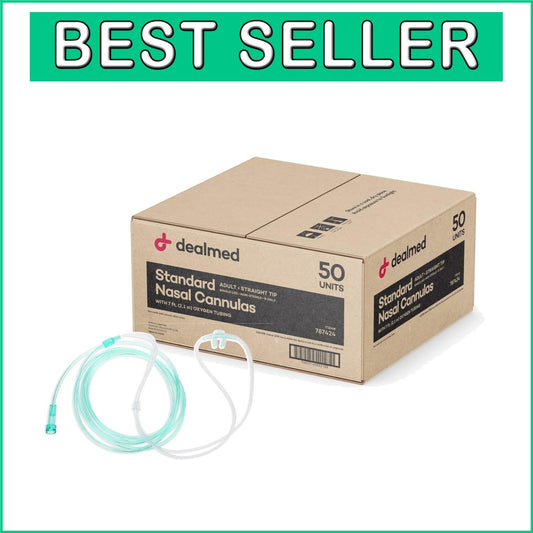 7ft Lightweight Nasal Cannula with Crush Resistant Design – 50 Pack for Adults