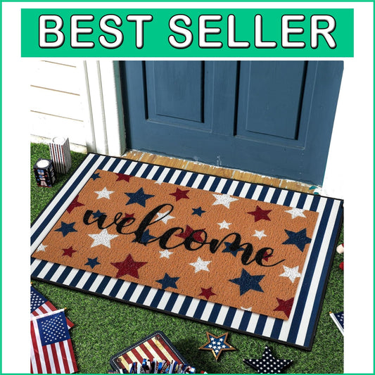 2 Pcs Patriotic 4th of July Non-Slip Welcome Doormat Set for Stylish Entrances