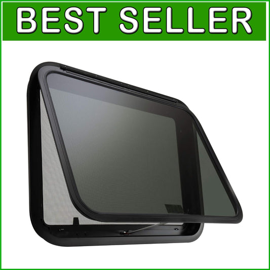 Durable RV Exit Window 30" W x 22" H with Removable Screen & Trim Ring