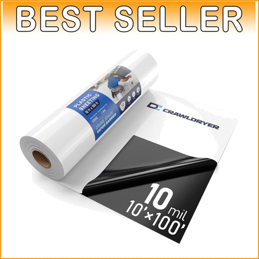 Multi-Purpose 10 Mil Heavy-Duty Plastic Sheeting - Ideal for Crawl Spaces & More