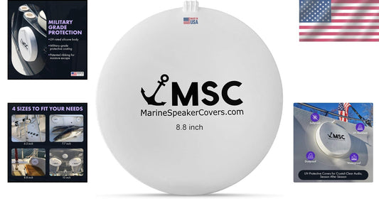8.8-Inch Marine Speaker Covers - Durable, Waterproof & Dustproof Protection Pair