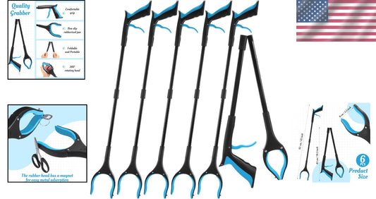 Lightweight 32-Inch Reacher Grabber Tool - Set of 6 for Easy Object Retrieval
