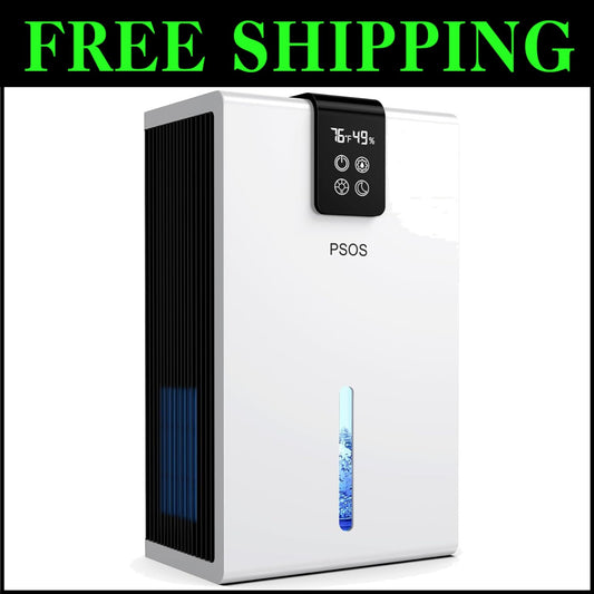 98 OZ Portable Dehumidifier for 1000 sq.ft Home - 7 LED Colors & Quiet Operation