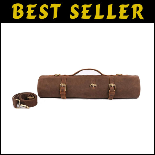 Professional Chef Knife Storage Bag - Waxed Canvas with 11 Pockets for Travel