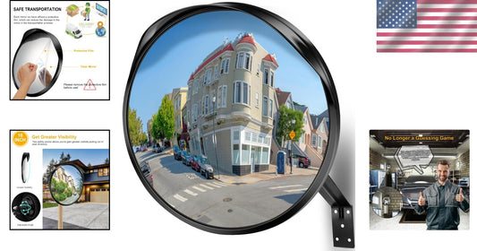 16-Inch Security Mirror: Parabolic Driveway Visibility with Easy Installation