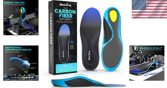 Lightweight Carbon Fiber Sport Insoles with Arch Support for Enhanced Comfort
